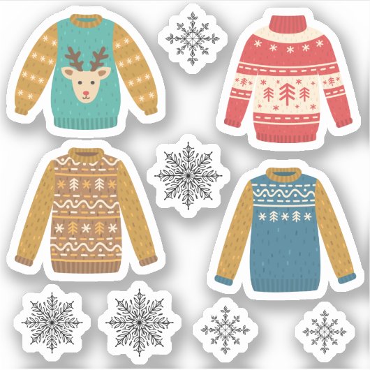 Oogly, maar stoute feestdag met kerstavond sticker (Voorkant)