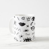 Oogmotief: Trendy  patroon Koffiemok (Voorkant links)