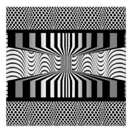 Oogmuur Op Art Black en White Poster