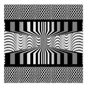 Oogmuur Op Art Black en White Poster