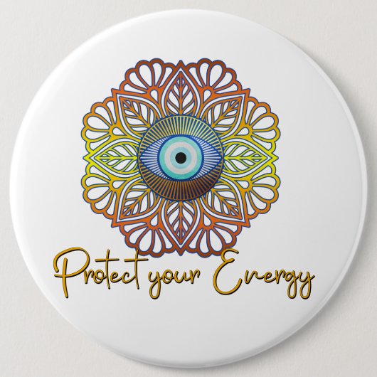 Oogogen Mystical Celestitical Third Eye Energy Ronde Button 6,0 Cm (Voorkant)