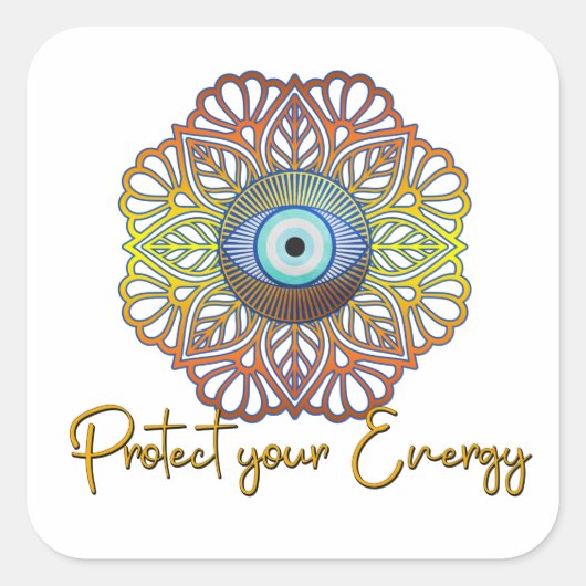 Oogogen Mystical Celestitical Third Eye Energy Vierkante Sticker (Voorkant)