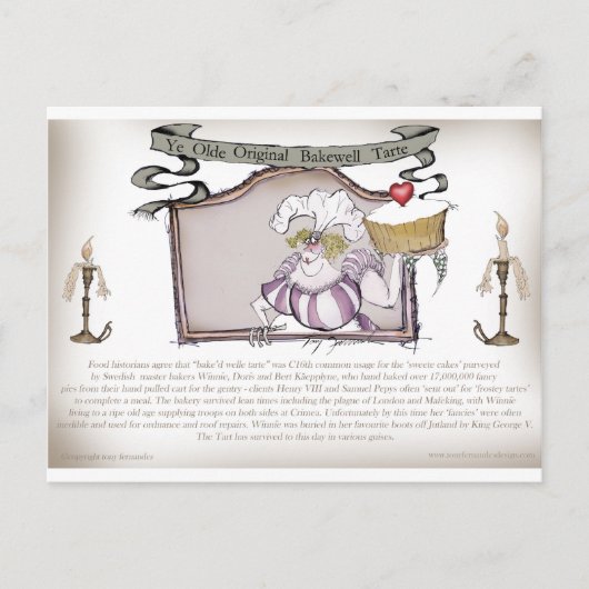 Oogolde originele bakewell-tarte, tonifernandes briefkaart (Voorkant)