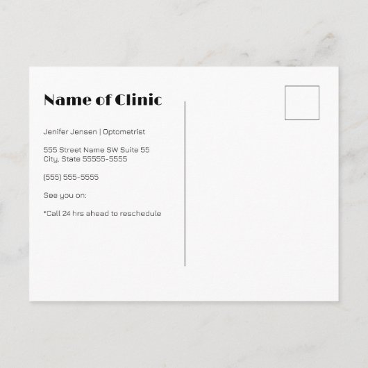 Oogonderzoek Moderne hart iris afspraak herinnerin Briefkaart (Achterkant)