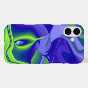 Oogoog, 3D Abstract in groen blauw paars iPhone 16 Plus Hoesje