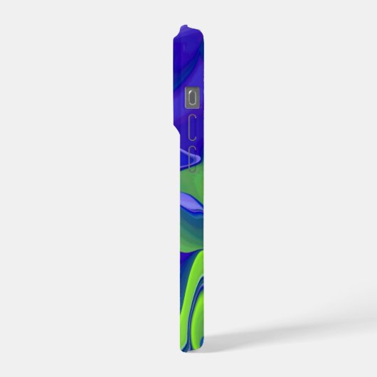 Oogoog, 3D Abstract in groen blauw paars iPhone Hoesje (Linkerkant)