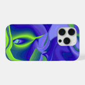 Oogoog, 3D Abstract in groen blauw paars iPhone Hoesje (Achterkant horizontaal)