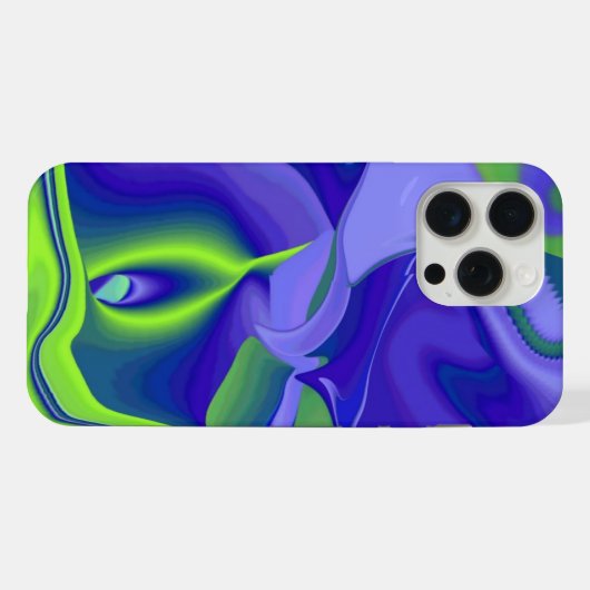 Oogoog, 3D Abstract in groen blauw paars iPhone Hoesje (Achterkant horizontaal)