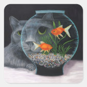 Oogoog aan oog vierkante sticker (Voorkant)