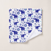 Oogoog Elephant Good Luck amulet patroon Bad Handdoek (Wasdoekje)