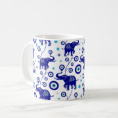 Oogoog Elephant Good Luck amulet patroon Koffiemok (Voorkant links)