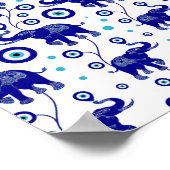 Oogoog Elephant Good Luck amulet patroon Poster (Hoek)