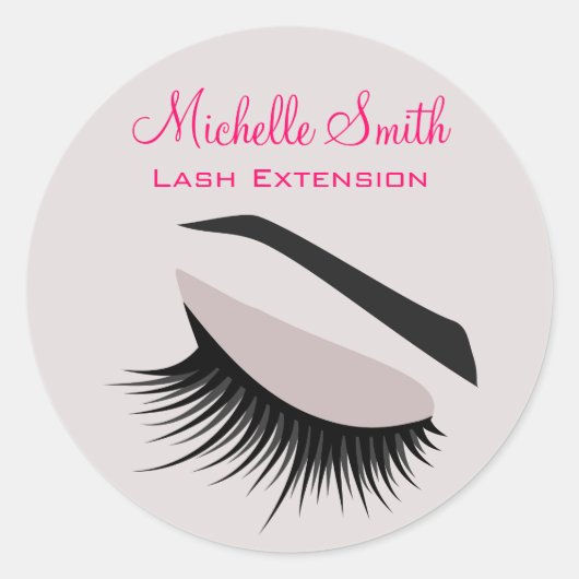 Oogoog met lange Flash-vergrotingen Ronde Sticker (Voorkant)