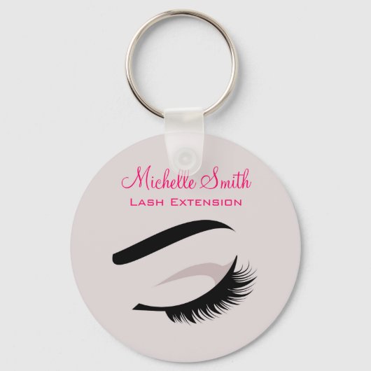 Oogoog met lange Flash-vergrotingen Sleutelhanger (Voorkant)