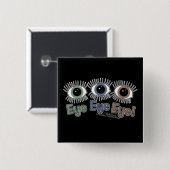Oogoog oog oog. vierkante button 5,1 cm (Voorkant /achterkant)