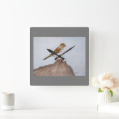 Oogoog op de Sparrow Wall Clock Vierkante Klok (Huis)
