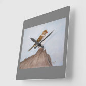 Oogoog op de Sparrow Wall Clock Vierkante Klok (Hoek)