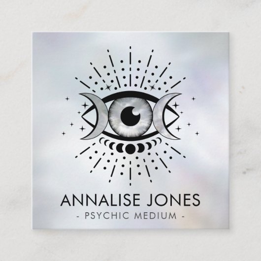 Oogoog - Triple Moon - Black en Pearl Vierkante Visitekaartje (Voorkant)