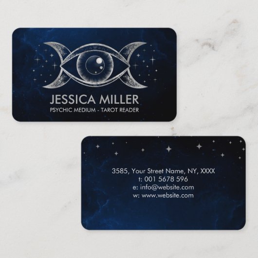 Oogoog - Triple Moon - Silver Visitekaartje (Voorkant / Achterkant)