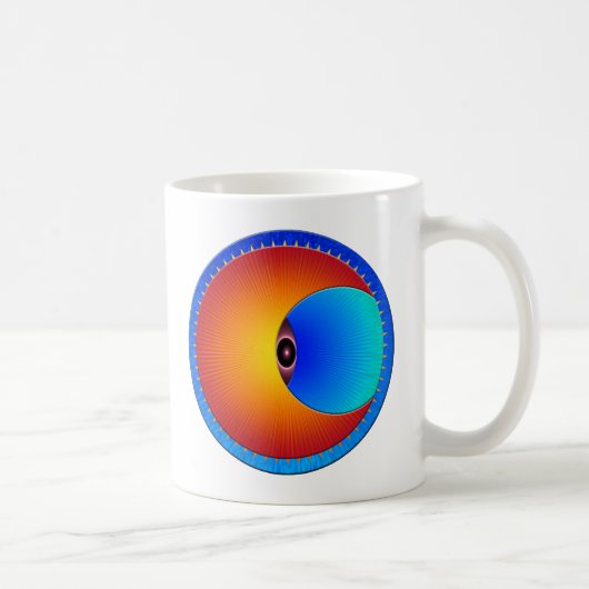 Oogoog van de Mok van de witte koffie van de zon (Rechts)
