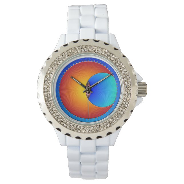 Oogoog van de Sun Rhinestone Watch Horloge (Voorkant)