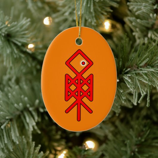 Oogoog van Odin Viking Bindrune Yule Keramisch Ornament (Boom)