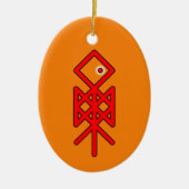 Oogoog van Odin Viking Bindrune Yule Keramisch Ornament (Voorkant)