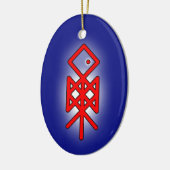 Oogoog van Odin Viking Bindrune Yule Keramisch Ornament (Links)