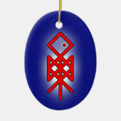 Oogoog van Odin Viking Bindrune Yule Keramisch Ornament (Voorkant)