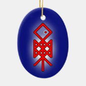 Oogoog van Odin Viking Bindrune Yule Keramisch Ornament (Achterkant)