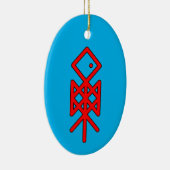 Oogoog van Odin Viking Bindrune Yule Keramisch Ornament (Rechts)