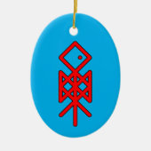 Oogoog van Odin Viking Bindrune Yule Keramisch Ornament (Voorkant)