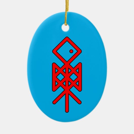 Oogoog van Odin Viking Bindrune Yule Keramisch Ornament (Voorkant)