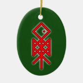 Oogoog van Odin Viking Bindrune Yule keramische de Keramisch Ornament (Voorkant)