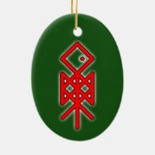 Oogoog van Odin Viking Bindrune Yule keramische de Keramisch Ornament (Achterkant)