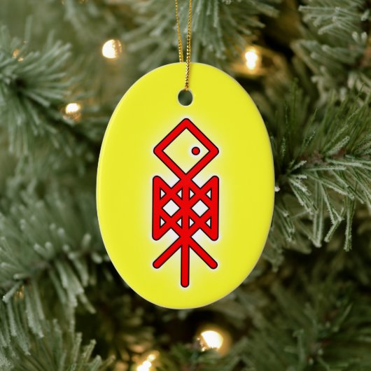 Oogoog van Odin Viking Bindrune Yule keramische de Keramisch Ornament (Boom)