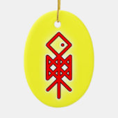 Oogoog van Odin Viking Bindrune Yule keramische de Keramisch Ornament (Voorkant)