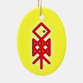 Oogoog van Odin Viking Bindrune Yule keramische de Keramisch Ornament (Achterkant)
