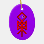 Oogoog van Odin Viking Bindrune Yule keramische de Keramisch Ornament (Achterkant)