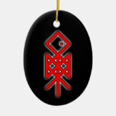 Oogoog van Odin Viking Bindrune Yule keramische de Keramisch Ornament (Voorkant)