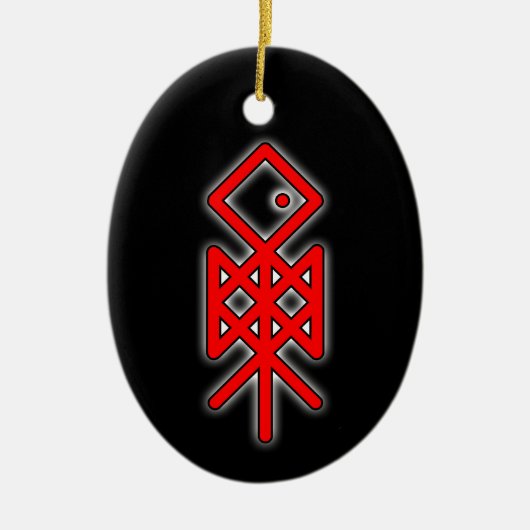 Oogoog van Odin Viking Bindrune Yule keramische de Keramisch Ornament (Voorkant)