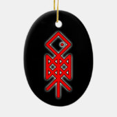 Oogoog van Odin Viking Bindrune Yule keramische de Keramisch Ornament (Achterkant)