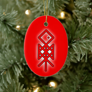Oogoog van Odin Viking Bindrune Yule keramische de Keramisch Ornament