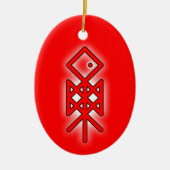 Oogoog van Odin Viking Bindrune Yule keramische de Keramisch Ornament (Voorkant)