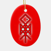 Oogoog van Odin Viking Bindrune Yule keramische de Keramisch Ornament (Achterkant)