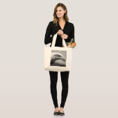 Oogoog van zwarte en witte arend grote tote bag (Voorkant (model))