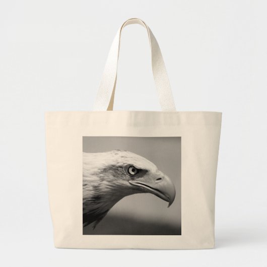 Oogoog van zwarte en witte arend grote tote bag (Voorkant)