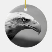 Oogoog van zwarte en witte arend keramisch ornament (Achterkant)