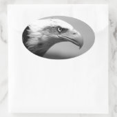 Oogoog van zwarte en witte arend ovale sticker (Tas)