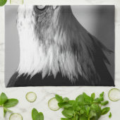 Oogoog van zwarte en witte arend theedoek (Gevouwen)